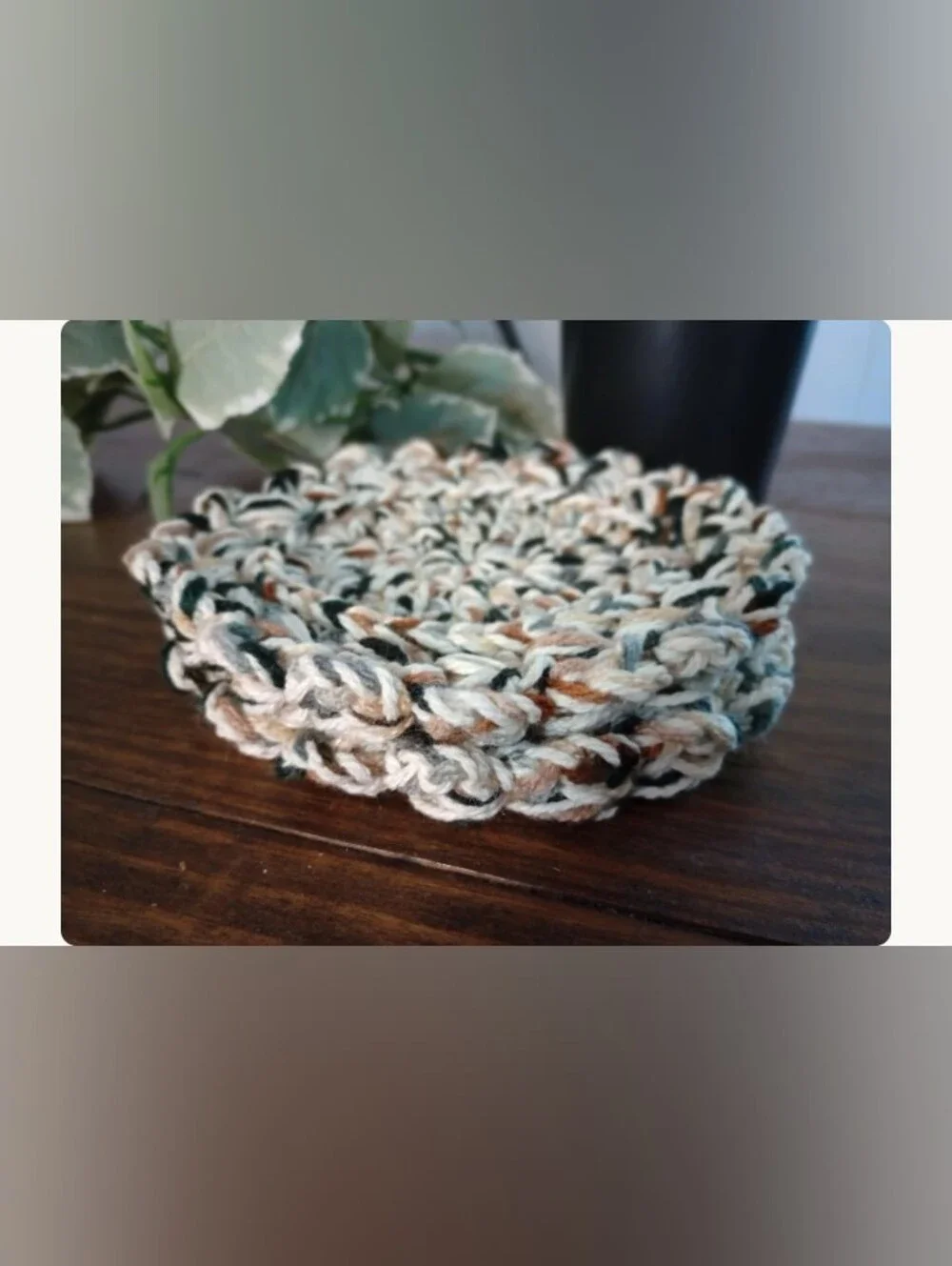 Handmade Earth Tone Multicolor Crochet Coasters NEW